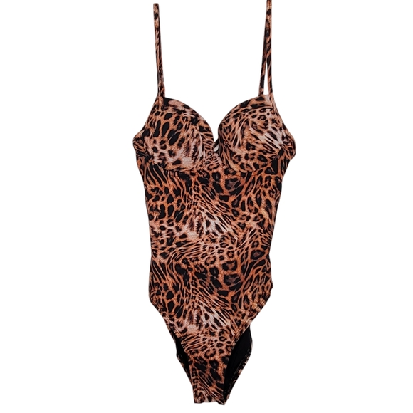 Cheetah Animal Print One Piece Swimsuit - Picture 1 of 10